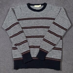 Vintage St Johns Bay Sweater Mens L Striped Knit Grandpa 90s Cottage Pullover